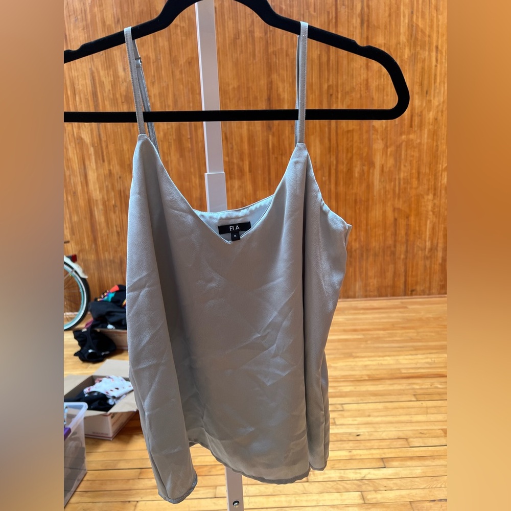 Silver Gray Sleeveless Camisole Top